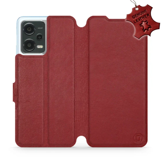 Phone Case Xiaomi POCO X5 5G - Design Dark Red Leather