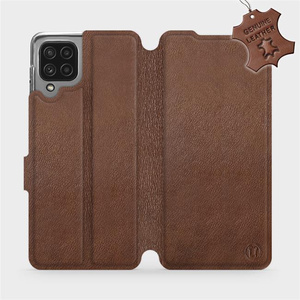 Phone Case Samsung Galaxy M22 - Design Brown Leather
