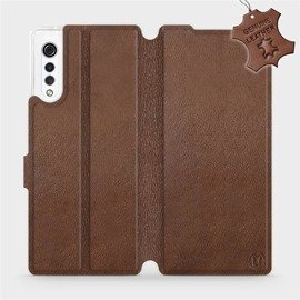 Etui ze skóry naturalnej do LG Velvet - wzór Brown Leather