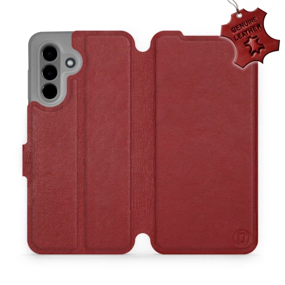 Phone Case Samsung Galaxy A36 5G - Design Dark Red Leather