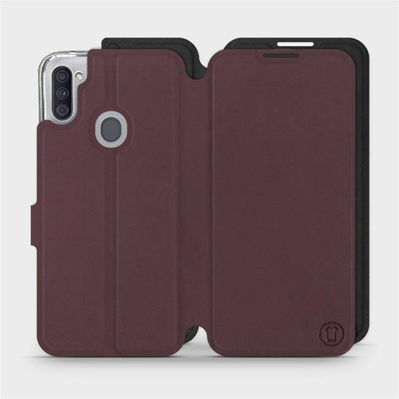 Phone Case Samsung Galaxy M11 - Design Burgundy with Black