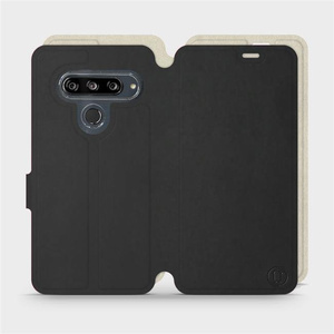 Etui Soft Touch do LG G8s ThinQ - wzór Satynowa czerń z platyną