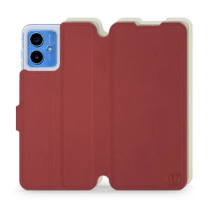 Hülle für Motorola Moto G14 - Farbe Dunkelrot mit Platin