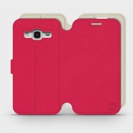 Phone Case Samsung Galaxy J3 2016 - Design Red with Platinum