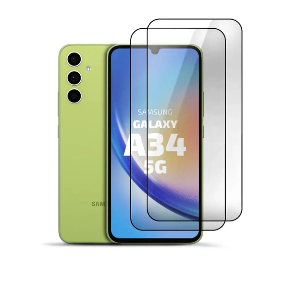 2er Set Panzerglas Clear für Samsung Galaxy A34 5G