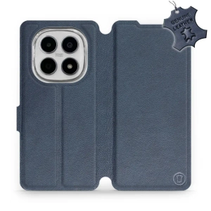 Etui ze skóry naturalnej do Xiaomi Redmi Note 15 5G - wzór Blue Leather