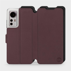 Hülle für Xiaomi 12 - Farbe Burgund mit Schwarz
