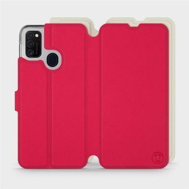 Etui Soft Touch do Samsung Galaxy M21 - wzór Żywa czerwień z platyną