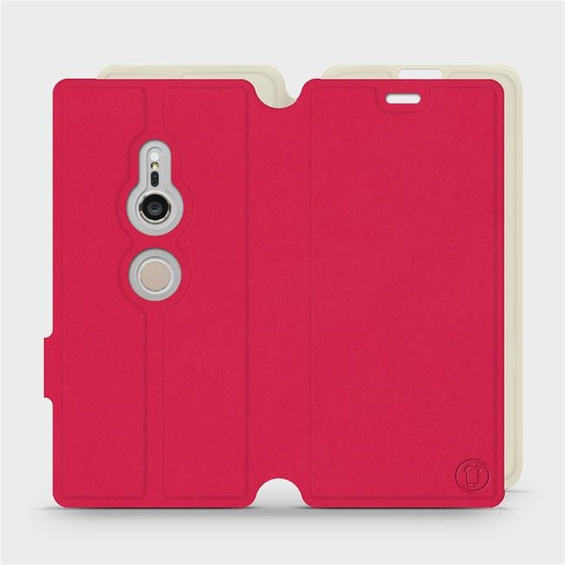 Etui Soft Touch do Sony Xperia XZ2 - wzór Żywa czerwień z platyną