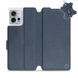 Phone Case Motorola Edge 30 Fusion - Design Blue Leather