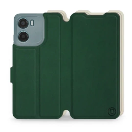 Phone Case Motorola Moto E15 - Design Green with Platinum