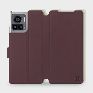 Etui Soft Touch do Motorola Edge 30 Ultra - wzór Matowy burgund z platyną