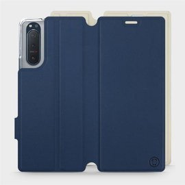 Etui Soft Touch do Sony Xperia 5 II - wzór Głęboki granat z platyną