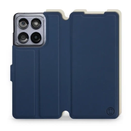 Hülle für Motorola Edge 60 Fusion - Farbe Marineblau mit Platin