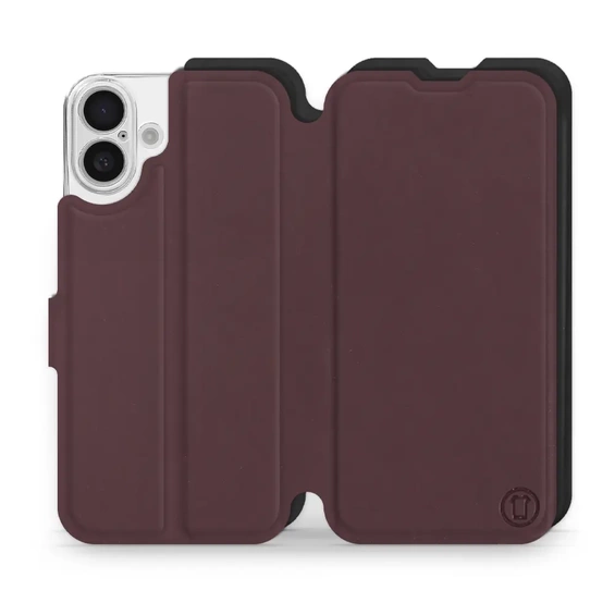 Phone Case Apple iPhone 16 Plus - Design Burgundy with Black