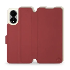 Phone Case OPPO A38 - Design Dark Red with Platinum