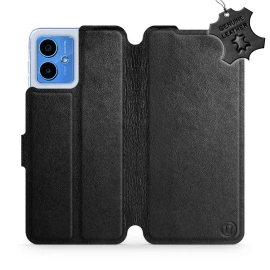 Phone Case Motorola Moto G14 - Design Black Leather