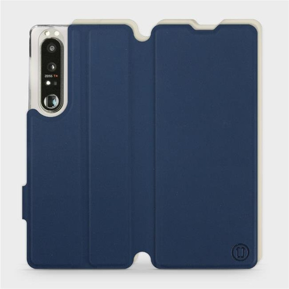 Etui Soft Touch do Sony Xperia 1 III - wzór Głęboki granat z platyną