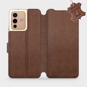 Phone Case Vivo V23 5G - Design Brown Leather