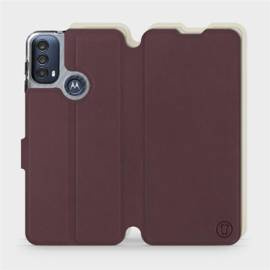 Phone Case Motorola Moto E30 - Design Burgundy with Platinum