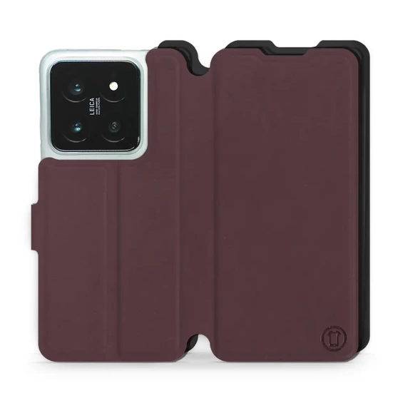 Etui Soft Touch do Xiaomi 14 Pro - wzór Matowy burgund z czernią