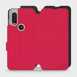 Hülle für Motorola One Vision - Farbe Rot mit Schwarz