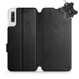 Phone Case Samsung Galaxy A70 - Design Black Leather