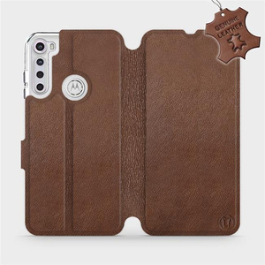 Phone Case Motorola One Fusion Plus - Design Brown Leather