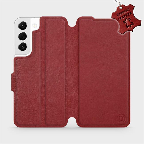 Phone Case Samsung Galaxy S22 - Design Dark Red Leather