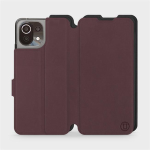 Hülle für Xiaomi 11 Lite 5G NE - Farbe Burgund mit Schwarz