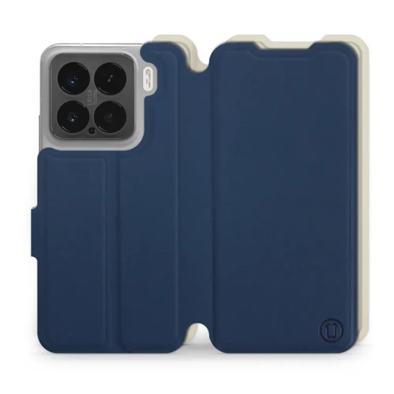 Etui Soft Touch do Xiaomi 15 - wzór Głęboki granat z platyną