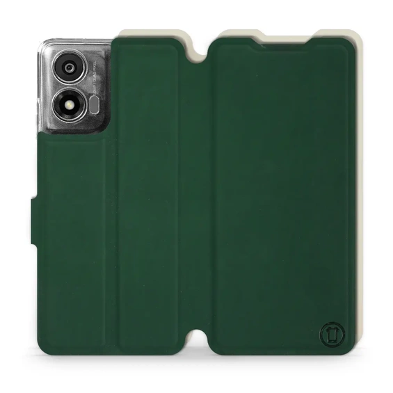 Phone Case Motorola Moto E14 - Design Green with Platinum