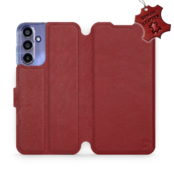 Phone Case Samsung Galaxy A15 4G - Design Dark Red Leather