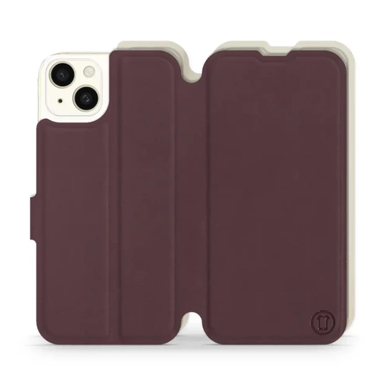 Phone Case Apple iPhone 15 Plus - Design Burgundy with Platinum