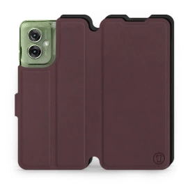 Etui Soft Touch do Motorola Moto G55 5G - wzór Matowy burgund z czernią