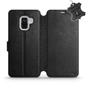 Phone Case Samsung Galaxy A8 2018 - Design Black Leather