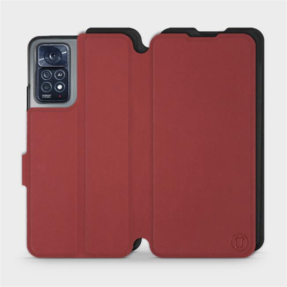 Hülle für Xiaomi Redmi Note 11 Pro 5G - Farbe Dunkelrot mit Schwarz