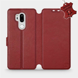 Phone Case LG G7 ThinQ - Design Dark Red Leather