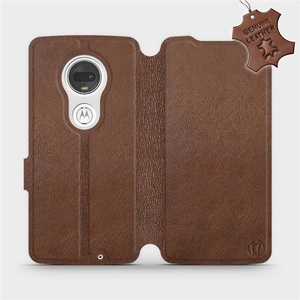 Phone Case Motorola Moto G7 Plus - Design Brown Leather