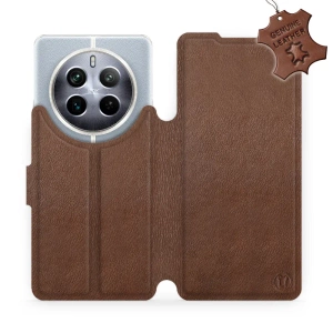 Etui ze skóry naturalnej do Realme 12 Pro 5G - wzór Brown Leather