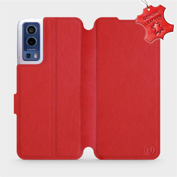 Phone Case Vivo Y52 5G - Design Red Leather