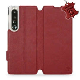 Phone Case Sony Xperia 1 III - Design Dark Red Leather