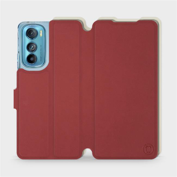 Phone Case Motorola Edge 30 5G - Design Dark Red with Platinum