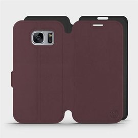 Phone Case Samsung Galaxy S7 Edge - Design Burgundy with Black