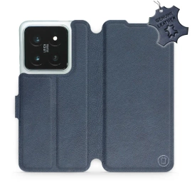 Phone Case Xiaomi 14 Pro - Design Blue Leather
