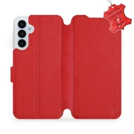 Etui ze skóry naturalnej do Samsung Galaxy A25 5G - wzór Red Leather