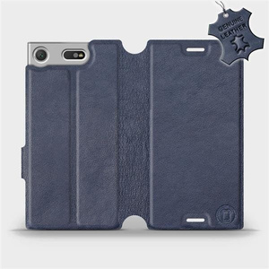 Etui ze skóry naturalnej do Sony Xperia XZ1 Compact - wzór Blue Leather
