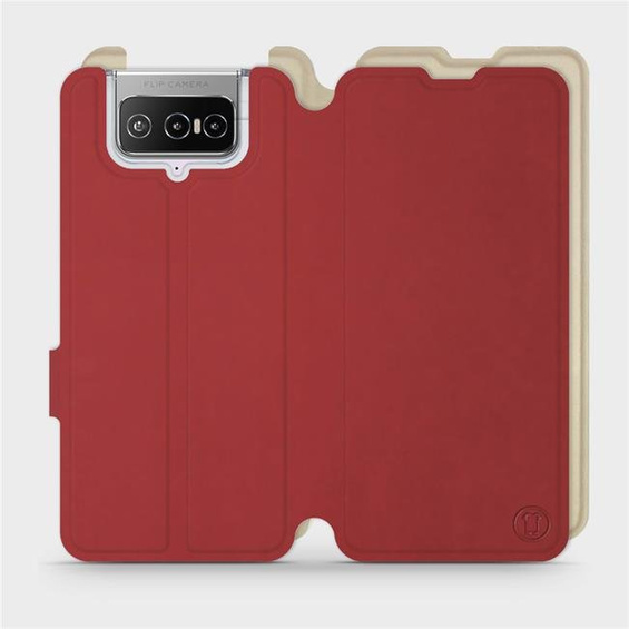 Phone Case Asus Zenfone 7 ZS670KS - Design Dark Red with Platinum
