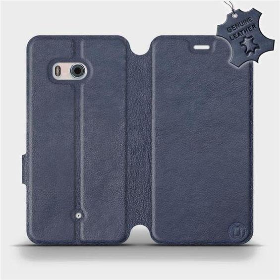 Phone Case HTC U11 - Design Blue Leather