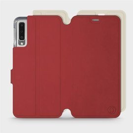 Phone Case Samsung Galaxy A7 2018 - Design Dark Red with Platinum